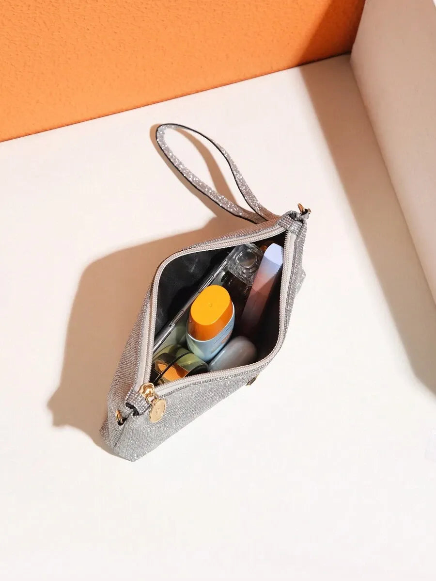 Women's Mini Brick Style Solid Color Shoulder Bag Minimalist Plain Clutch Crossbody Purse With Chain Strap Casual Travel Fashion Bag