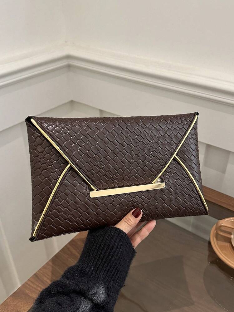 Women's Crocodile Print Snake Print Solid Color PU Clutch Envelope Bag Minimalist Fashion Handbag Casual Evening Party Purse For Women