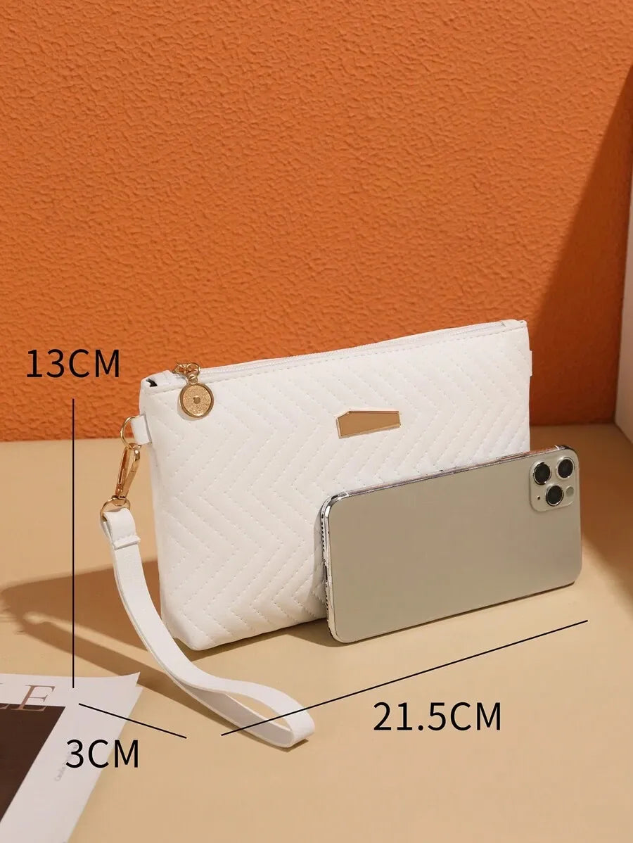 Women's Mini Brick Style Solid Color Shoulder Bag Minimalist Plain Clutch Crossbody Purse With Chain Strap Casual Travel Fashion Bag