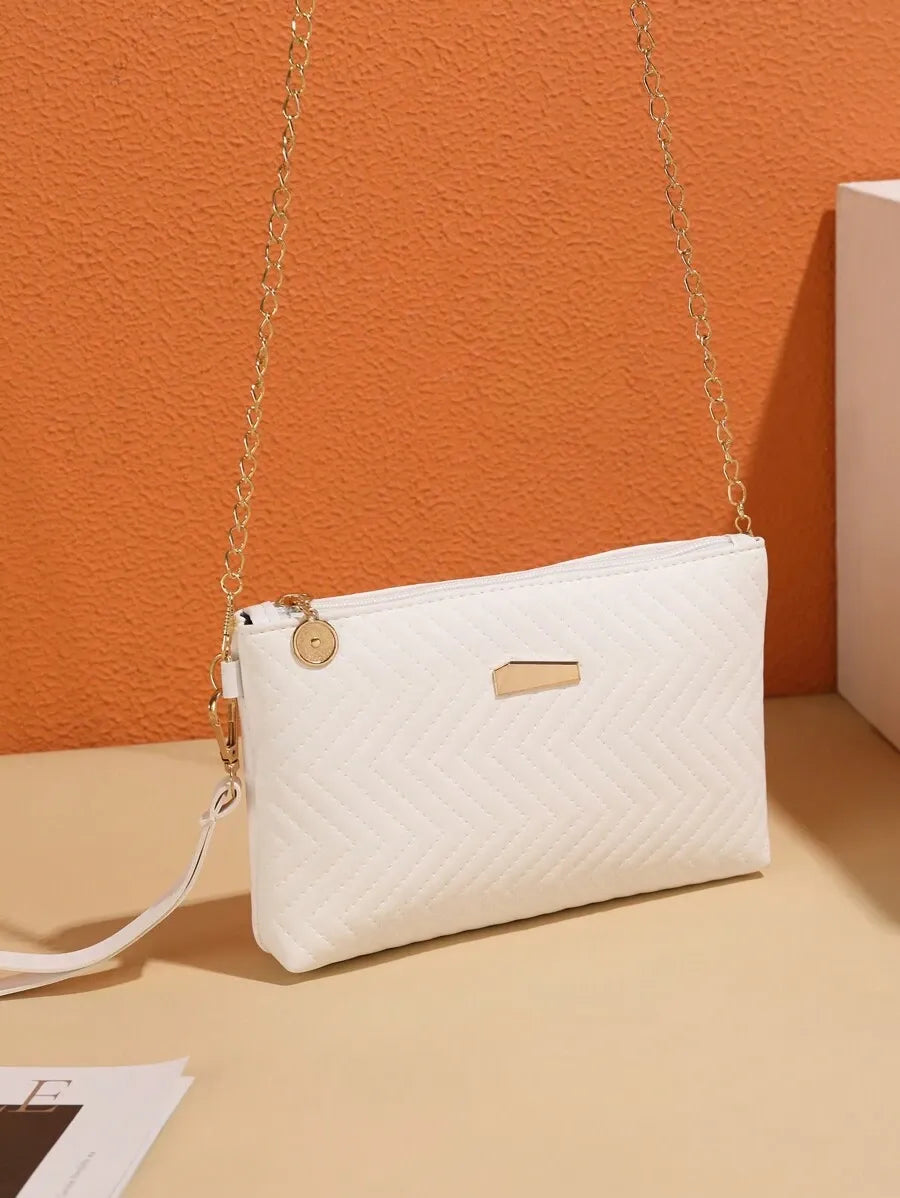 Women's Mini Brick Style Solid Color Shoulder Bag Minimalist Plain Clutch Crossbody Purse With Chain Strap Casual Travel Fashion Bag