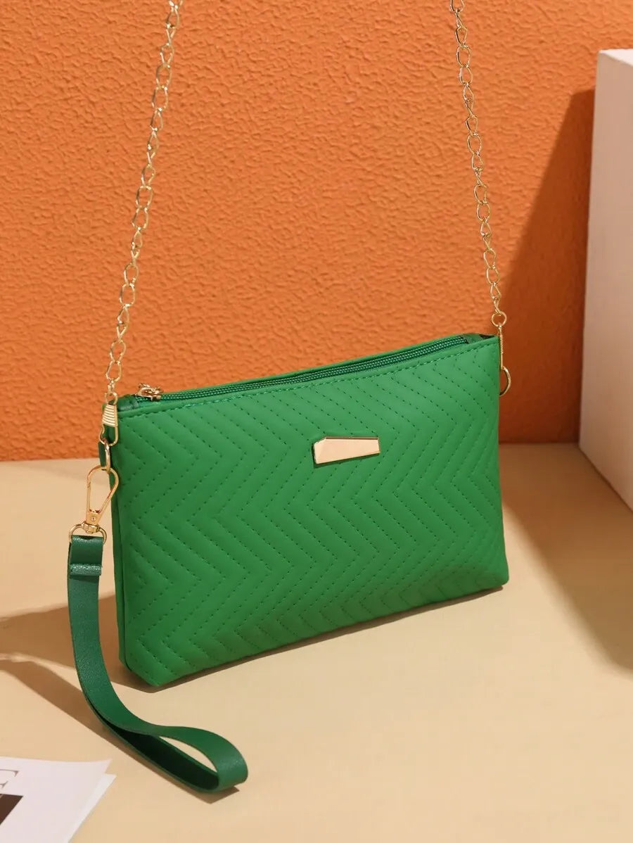 Women's Mini Brick Style Solid Color Shoulder Bag Minimalist Plain Clutch Crossbody Purse With Chain Strap Casual Travel Fashion Bag