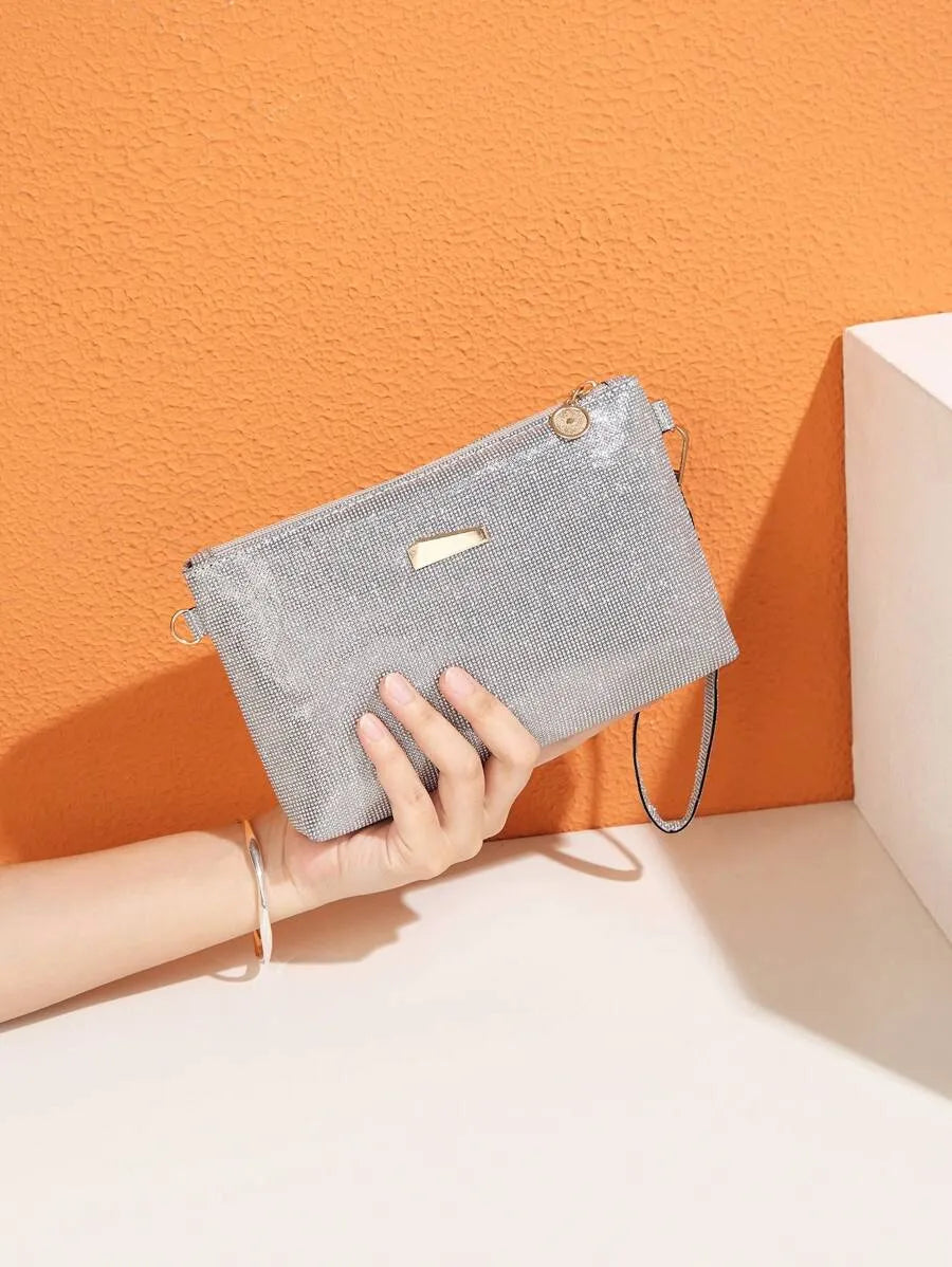 Women's Mini Brick Style Solid Color Shoulder Bag Minimalist Plain Clutch Crossbody Purse With Chain Strap Casual Travel Fashion Bag