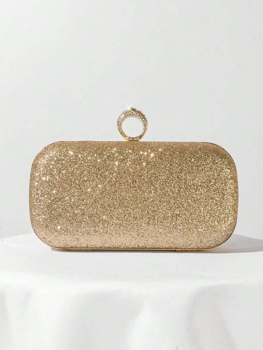 Women's Rhinestone Decor Evening Clutch Bag Party Handbag Wedding Bridal Prom Dinner Banquet Purse Elegant Formal Dress Prom Accessories