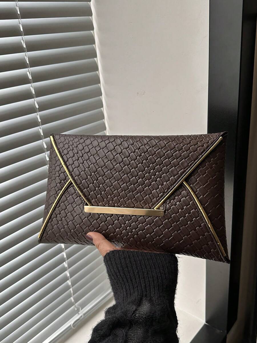 Women's Crocodile Print Snake Print Solid Color PU Clutch Envelope Bag Minimalist Fashion Handbag Casual Evening Party Purse For Women