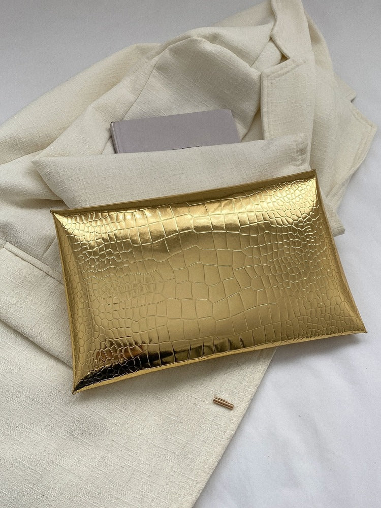 Women's Crocodile Print Snake Print Solid Color PU Clutch Envelope Bag Minimalist Fashion Handbag Casual Evening Party Purse For Women