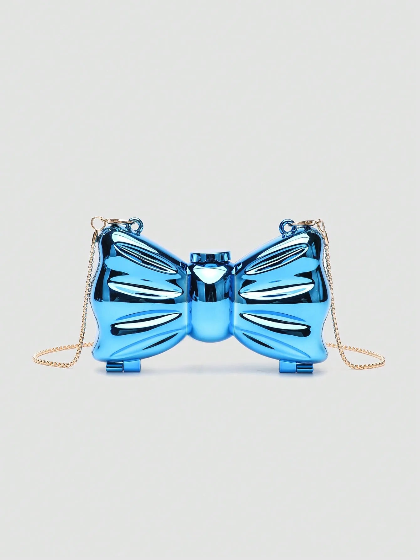 Women's Mini Metallic Acrylic Bowknot Clutch Bag With Chain Multifunction Cosmetic Jewelry Storage Purse Party Wedding Crossbody Coin Bag