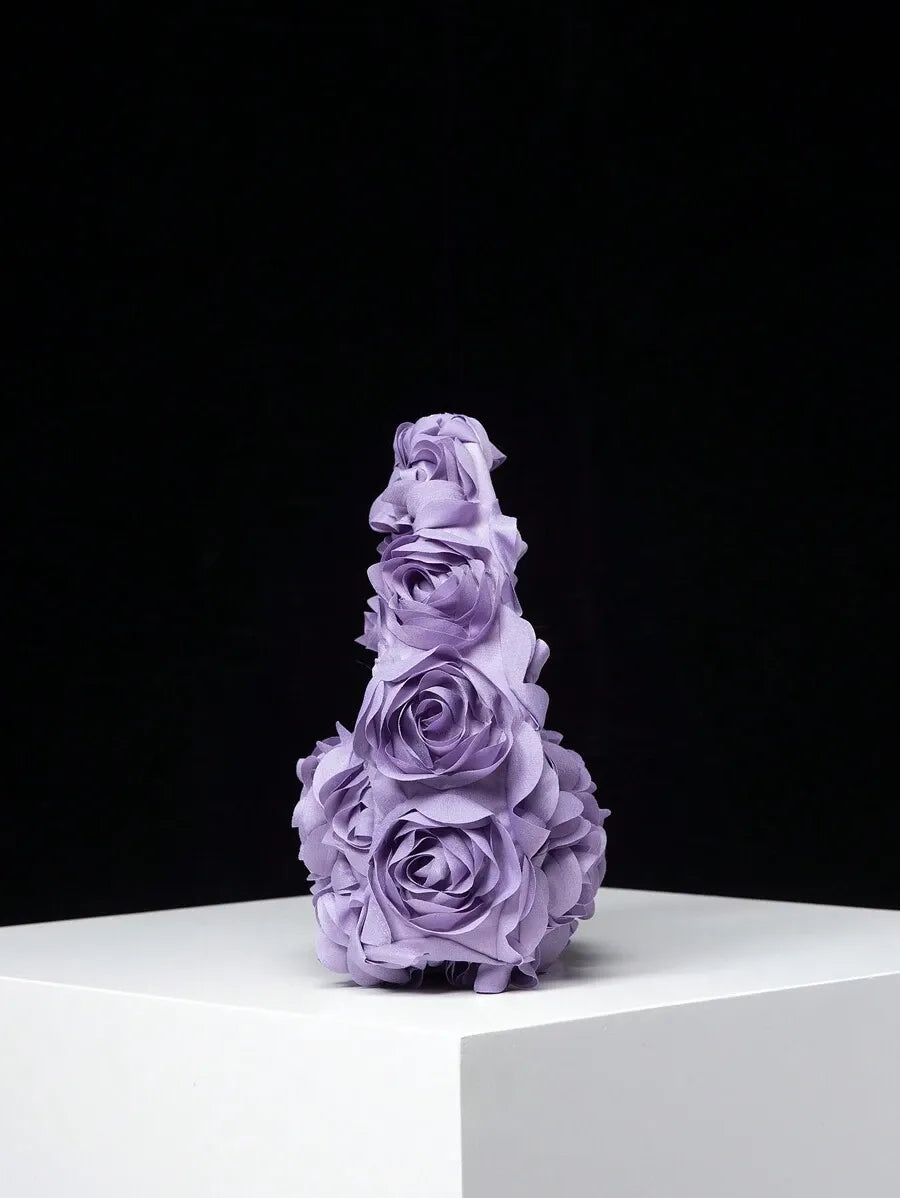 Women's Elegant 3D Rose Flower Tote Bag Evening Party Handbag Wedding Purse Bride Bridesmaid Banquet Birthday Gift Bag Romantic Dress Match