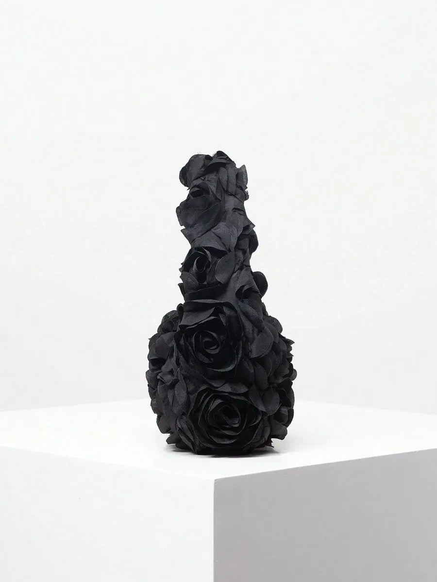 Women's Elegant 3D Rose Flower Tote Bag Evening Party Handbag Wedding Purse Bride Bridesmaid Banquet Birthday Gift Bag Romantic Dress Match