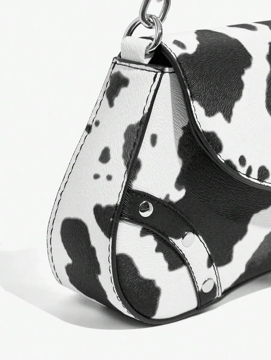 Women's Shoulder Hobo Bag With Metal Chain Strap Retro Y2K Vintage Fashion Icon Style Versatile Casual Street Crossbody Purse For Women