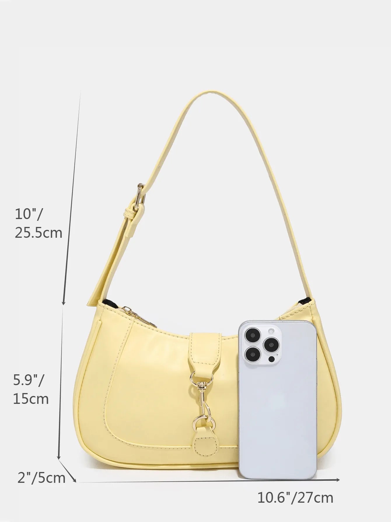 Women's Retro Crescent Shoulder Bag With Hook Decor Adjustable Strap Novachic Minimalist Crossbody Purse For Date Outing Party Casual