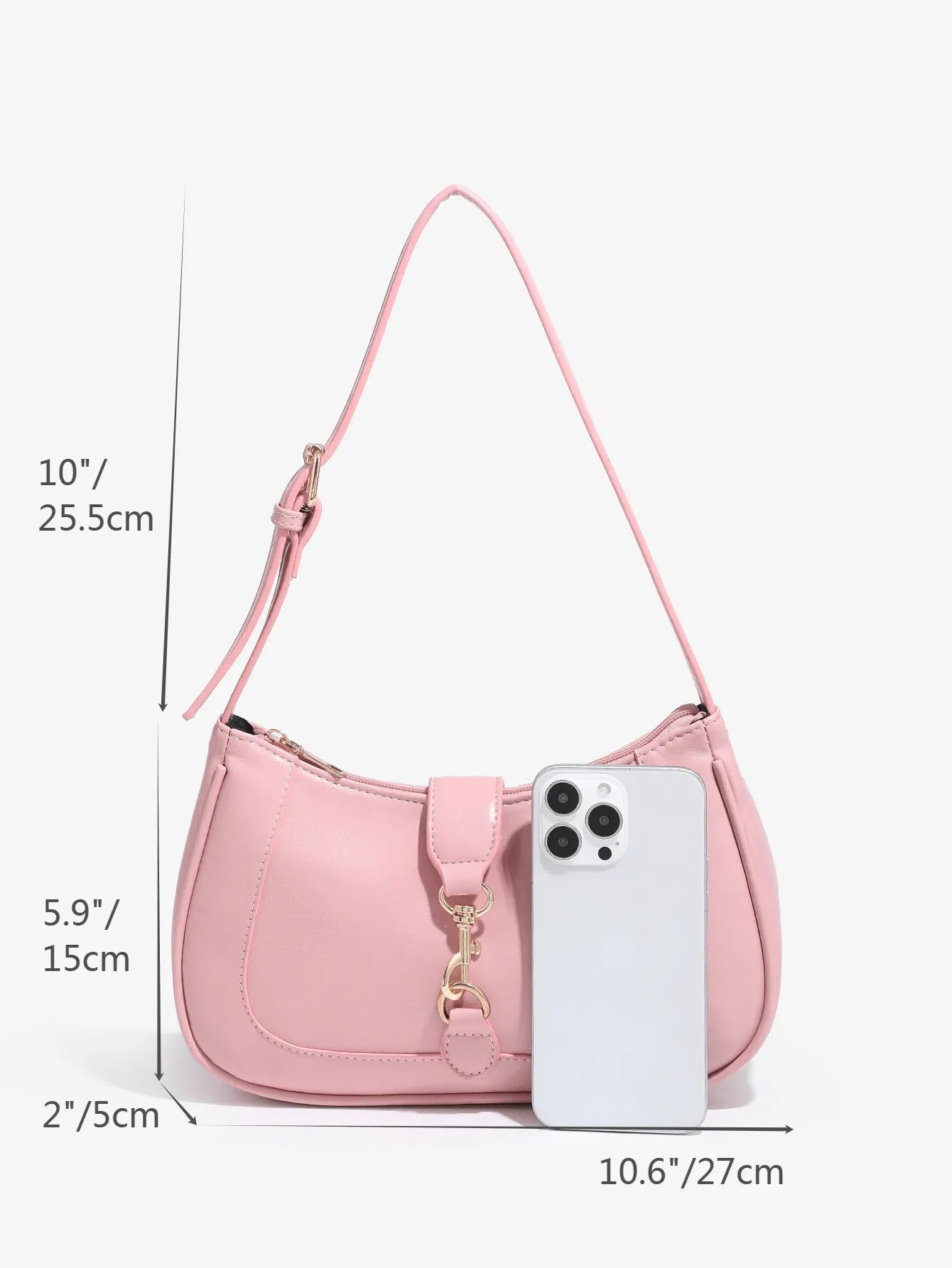 Women's Retro Crescent Shoulder Bag With Hook Decor Adjustable Strap Novachic Minimalist Crossbody Purse For Date Outing Party Casual