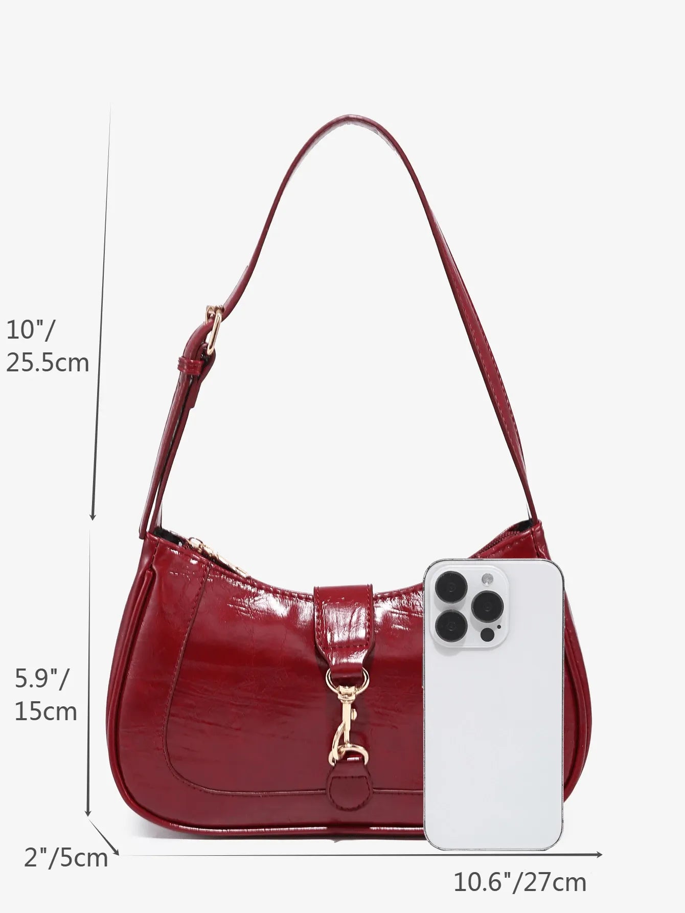 Women's Retro Crescent Shoulder Bag With Hook Decor Adjustable Strap Novachic Minimalist Crossbody Purse For Date Outing Party Casual