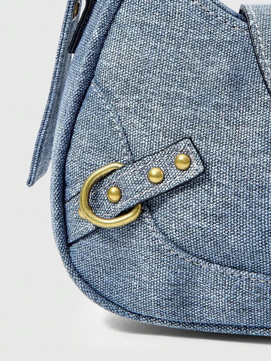 Women's Retro Solid Color Grunge Punk Fashion Handbag Daily Commute Casual Tote Purse Versatile Crossbody Bag Travel Shoulder Bag