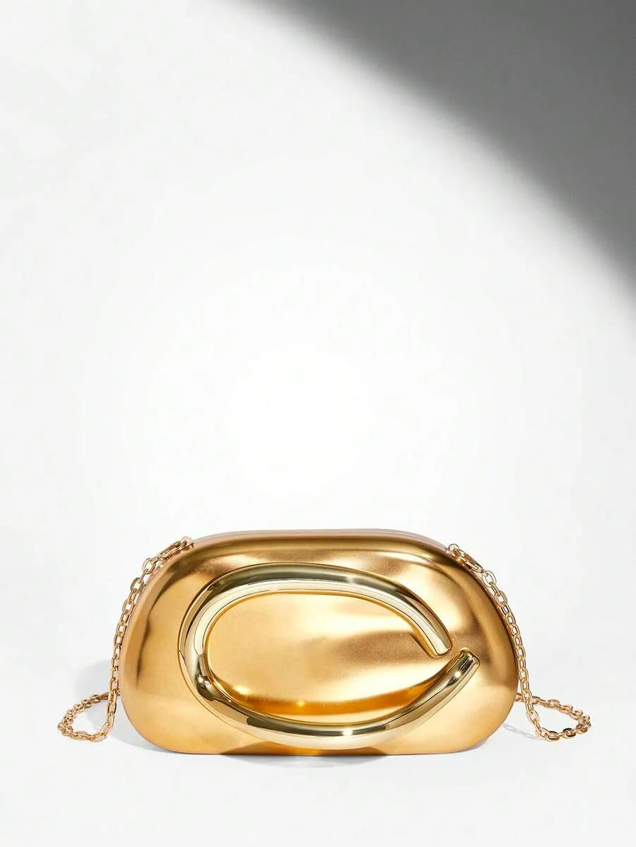 Women's Metallic Effect Evening Party Clutch Bag Fashion Elegant Wedding Bridal Bridesmaid Purse Perfect For Prom Holiday Sequin Outfit