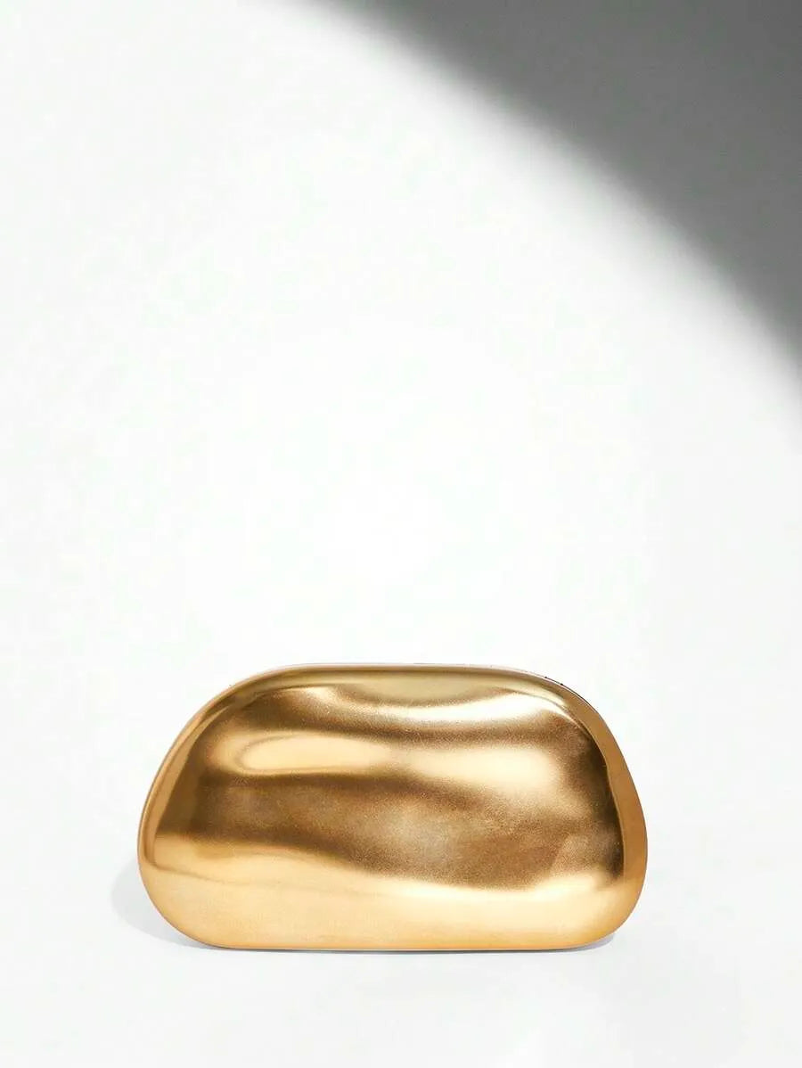 Women's Metallic Effect Evening Party Clutch Bag Fashion Elegant Wedding Bridal Bridesmaid Purse Perfect For Prom Holiday Sequin Outfit