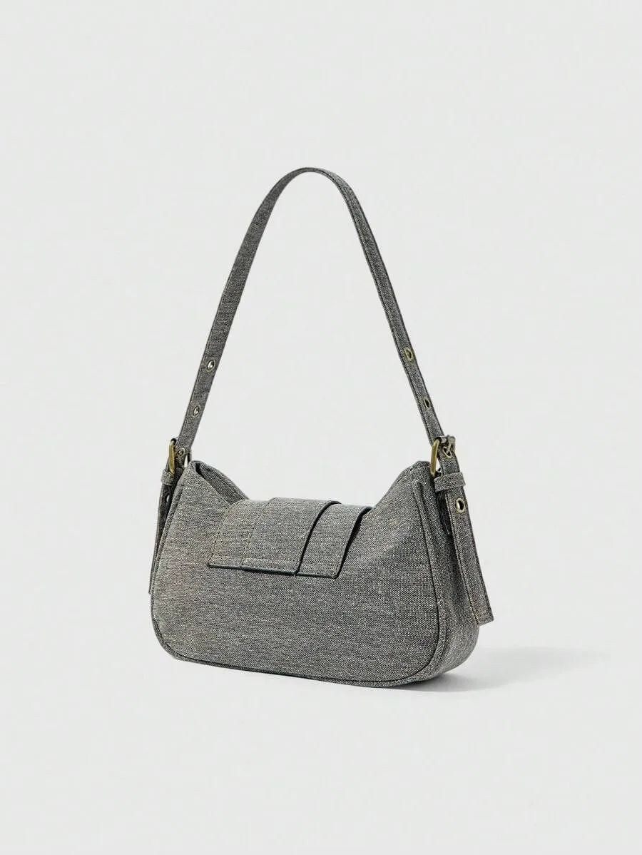 Women's Retro Solid Color Grunge Punk Fashion Handbag Daily Commute Casual Tote Purse Versatile Crossbody Bag Travel Shoulder Bag