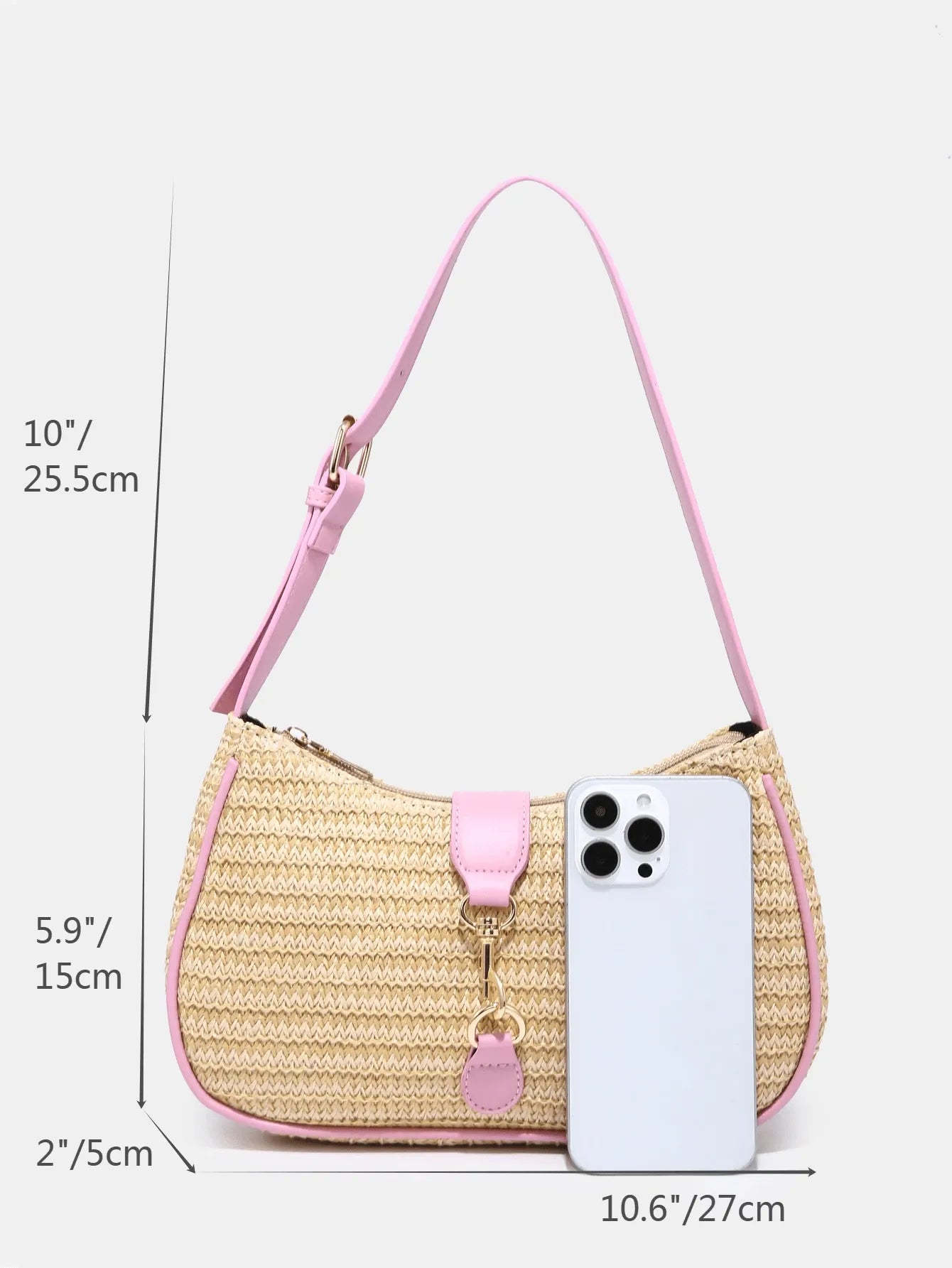 Women's Retro Crescent Shoulder Bag With Hook Decor Adjustable Strap Novachic Minimalist Crossbody Purse For Date Outing Party Casual