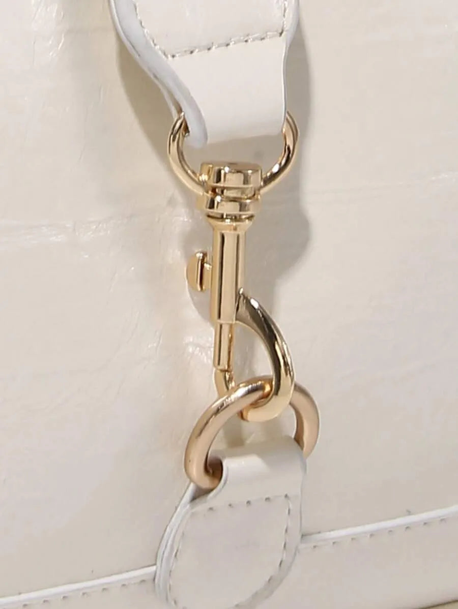 Women's Retro Crescent Shoulder Bag With Hook Decor Adjustable Strap Novachic Minimalist Crossbody Purse For Date Outing Party Casual