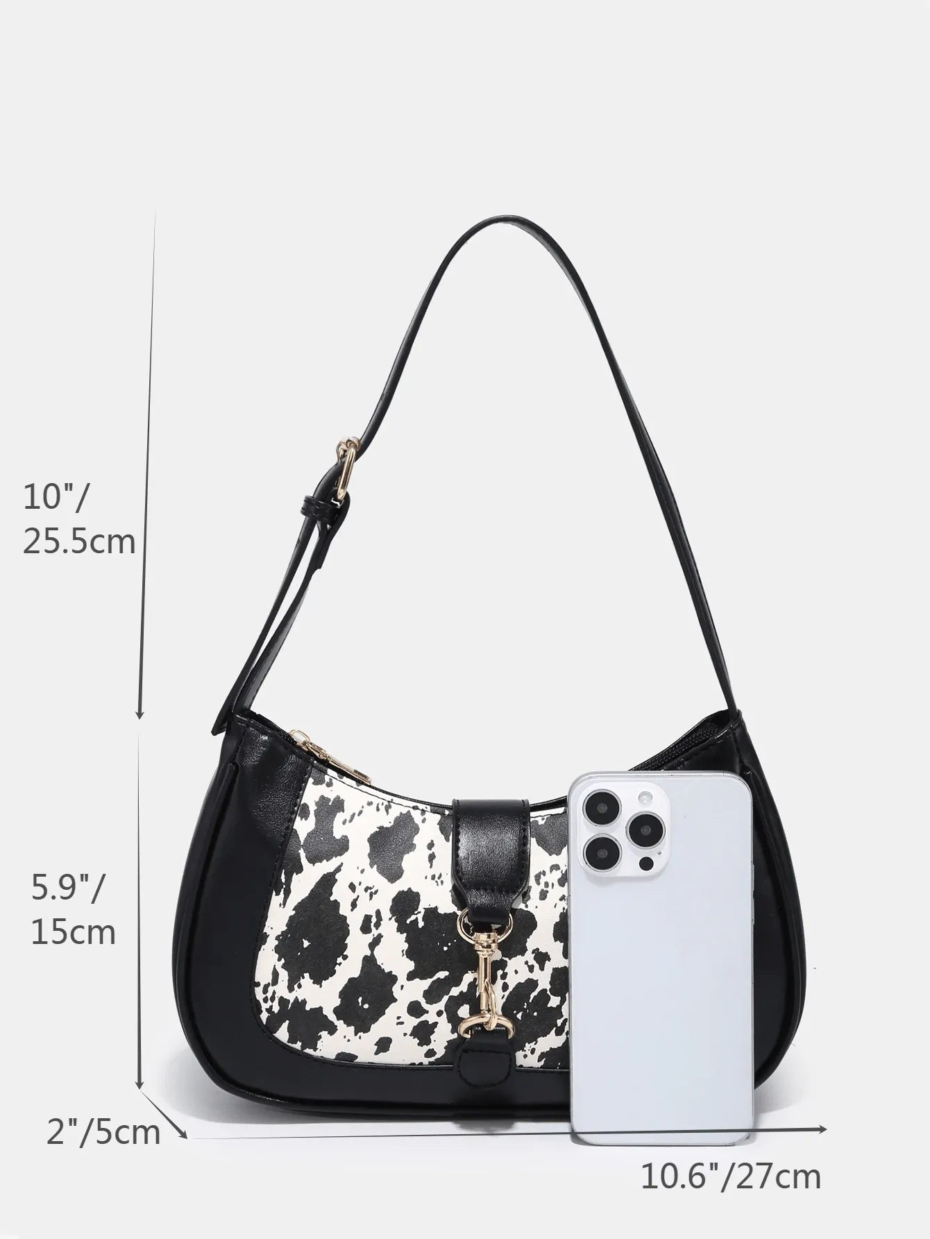 Women's Retro Crescent Shoulder Bag With Hook Decor Adjustable Strap Novachic Minimalist Crossbody Purse For Date Outing Party Casual