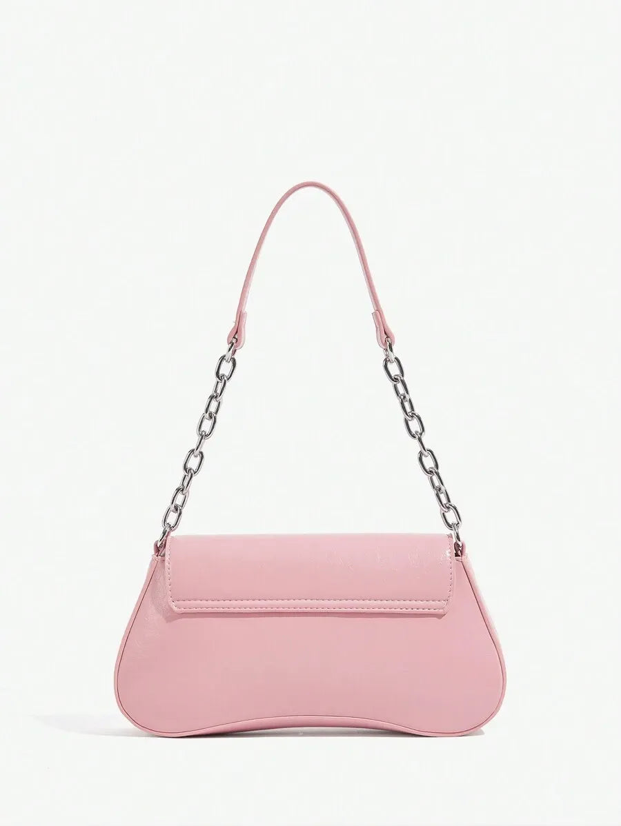 Women's Shoulder Hobo Bag With Metal Chain Strap Retro Y2K Vintage Fashion Icon Style Versatile Casual Street Crossbody Purse For Women