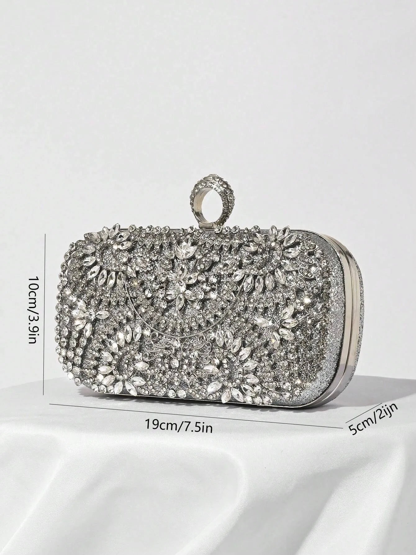 Women's Rhinestone Decor Evening Clutch Bag Party Handbag Wedding Bridal Prom Dinner Banquet Purse Elegant Formal Dress Prom Accessories