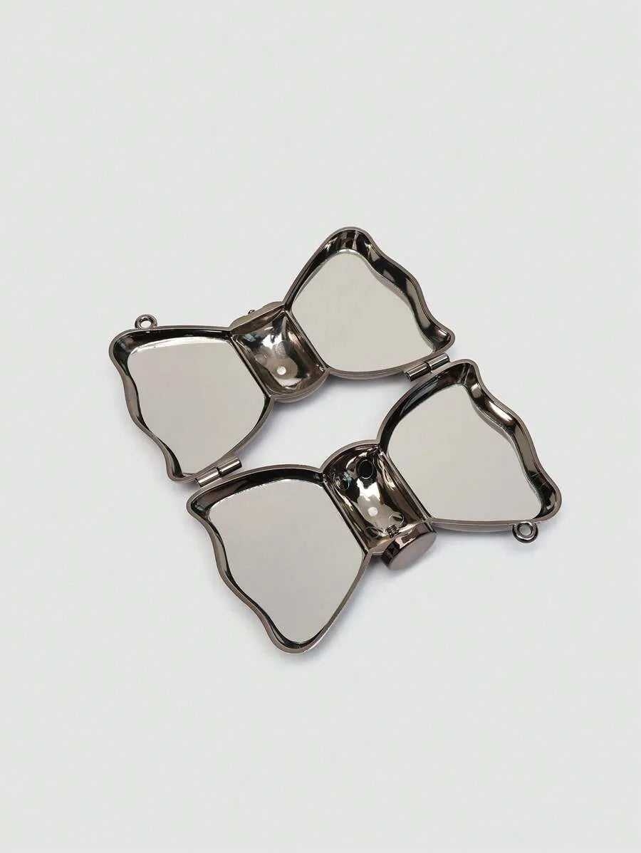 Women's Mini Metallic Acrylic Bowknot Clutch Bag With Chain Multifunction Cosmetic Jewelry Storage Purse Party Wedding Crossbody Coin Bag