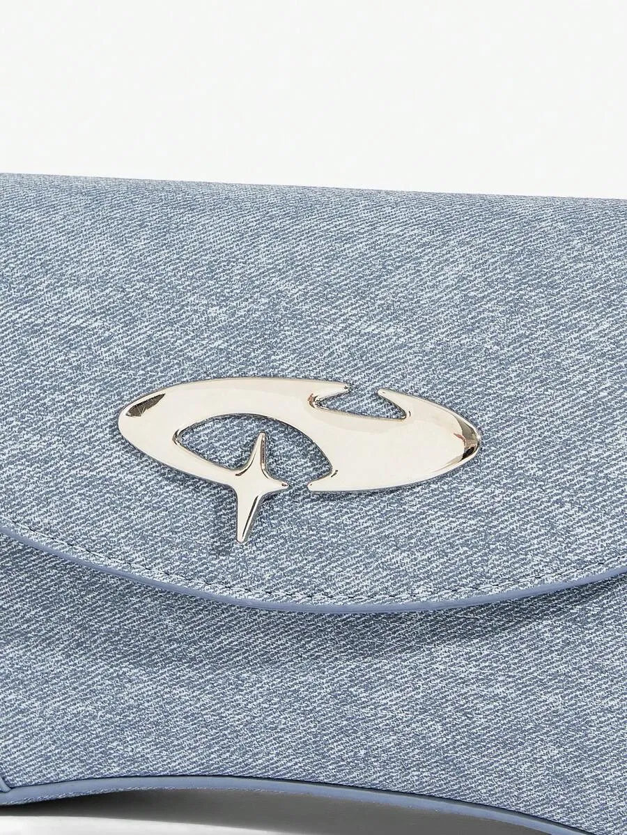 Women's Shoulder Hobo Bag With Metal Chain Strap Retro Y2K Vintage Fashion Icon Style Versatile Casual Street Crossbody Purse For Women